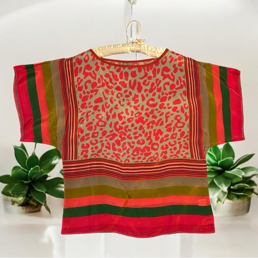 Blank London Animal Print with Stripes Blouse